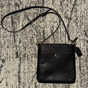 Coach Black Crossbody Bag with Gold Accents